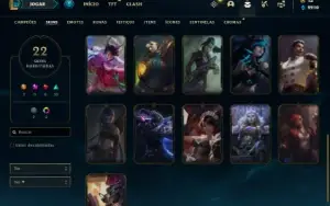 Conta Unranked com 62 Champs e 22 Skins (Ex Platina)