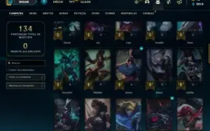 Conta Unranked com 62 Champs e 22 Skins (Ex Platina)