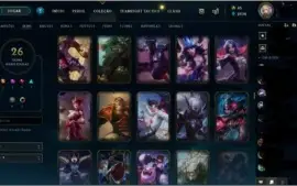 Conta lol prata 3 ultima season, nivel 136 e 26 skins