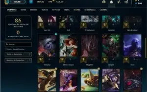 Conta ouro 4 com 45 Champs e 15 Skins + 1 Prestigio do Kayn