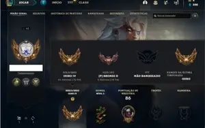 Conta ouro 4 com 45 Champs e 15 Skins + 1 Prestigio do Kayn