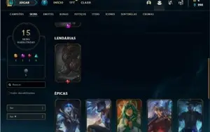 Conta ouro 4 com 45 Champs e 15 Skins + 1 Prestigio do Kayn