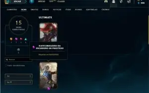Conta ouro 4 com 45 Champs e 15 Skins + 1 Prestigio do Kayn