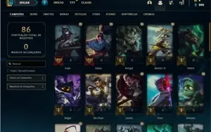 Conta ouro 4 com 45 Champs e 15 Skins + 1 Prestigio do Kayn