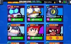 Conta Brawl Stars 16.741 troféus troca nome grátis
