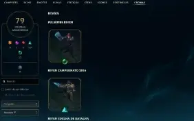 Muito Boa Pra Mono Riven 314 Skins, 79 Chromas