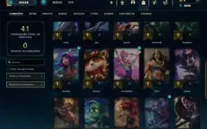 Diamante 1 com 35 Champs e 4 Skins