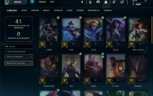 Diamante 1 com 35 Champs e 4 Skins