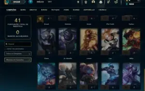 Diamante 1 com 35 Champs e 4 Skins