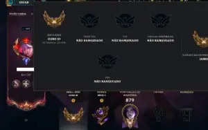 Ouro 3 com TODOS os Champs e 171 Skins ( MAIN ADC )
