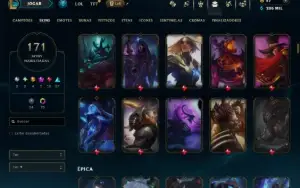 Ouro 3 com TODOS os Champs e 171 Skins ( MAIN ADC )
