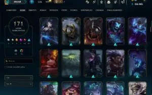 Ouro 3 com TODOS os Champs e 171 Skins ( MAIN ADC )