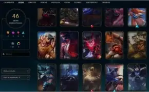 CONTA PRATA 1 COM 46 SKINS E 130 CHAMPS