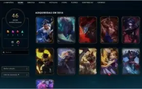 CONTA PRATA 1 COM 46 SKINS E 130 CHAMPS