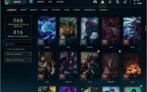 Conta platina 4 com TODOS os champs e 223 skins