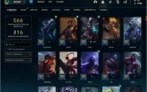 Conta platina 4 com TODOS os champs e 223 skins