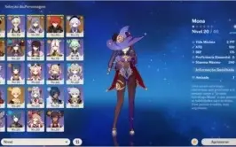 CONTA GENSHIN IMPACT AR 54 - 7 PERSONAGENS 5* QUASE TODOS T4