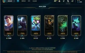 Conta unranked com 5 Skins e 26 Champs