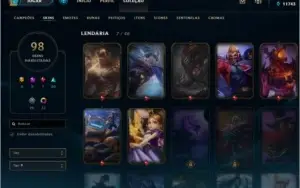 Conta LOL elo platina 1 (md5)  MUITAS SKINS VER descriçao