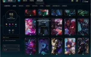 Conta LOL elo platina 1 (md5)  MUITAS SKINS VER descriçao