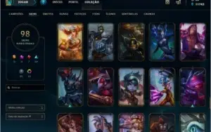 Conta LOL elo platina 1 (md5)  MUITAS SKINS VER descriçao