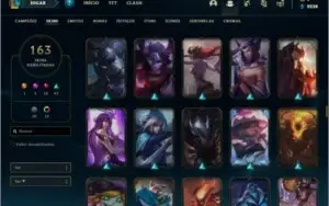 Conta de lol lvl 554 163 skins