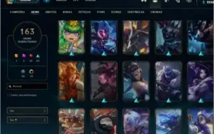 Conta de lol lvl 554 163 skins
