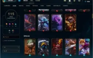 Conta LOL Ouro 2 - 115 skins