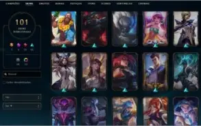 Skins Irelia e Evelynn de prestígio.