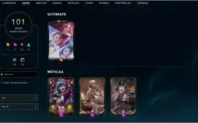 Skins Irelia e Evelynn de prestígio.
