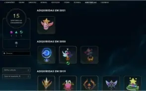 Skins Irelia e Evelynn de prestígio.