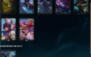 Conta Ouro V com 8 skins e 3 páginas de runa