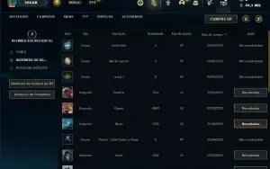 Conta Mestre com 27 Champs e 21 Fragmentos de skins