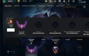 Conta Mestre com 27 Champs e 21 Fragmentos de skins