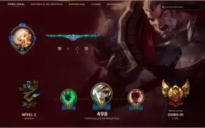 Conta League of legends gold 3. borda de platina 4