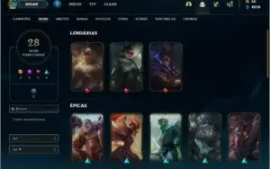 Conta prata 1 com 69 Champs e 28 Skins