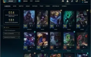 Conta Platina 4 com 157 Champs e 163 Skins + 6 Vitoriosas