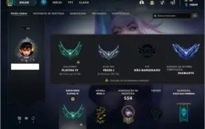 Conta Platina 4 com 157 Champs e 163 Skins + 6 Vitoriosas