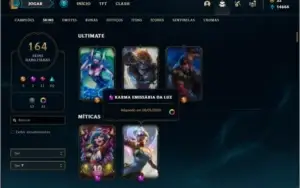 Conta Platina 4 com 157 Champs e 163 Skins + 6 Vitoriosas