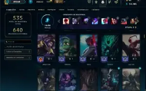 Platina 4 com TODOS os champs e 121 Skins ( MID / JG / TOP )