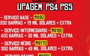 Upagem red dead online para PS4 e PS5