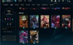 Conta Platina 4 (FLEX) com 50 Champs e 26 Skins