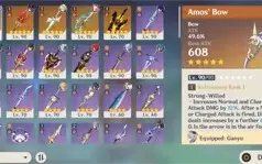 Conta Genshin AR 57, 11 Char 5*, 4 Armas 5*