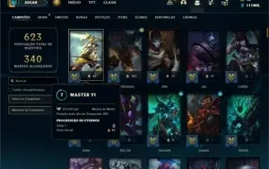 Conta ouro 4 com TODOS os champs e 270 Skins + 1 RARA