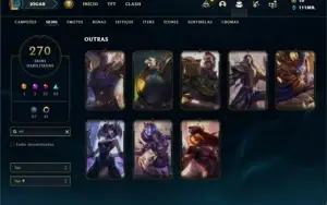 Conta ouro 4 com TODOS os champs e 270 Skins + 1 RARA