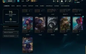 Unranked com 50 Champs e 6 Skins