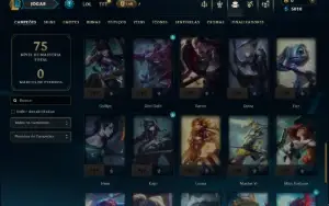 Unranked com 50 Champs e 6 Skins