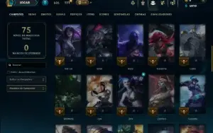 Unranked com 50 Champs e 6 Skins