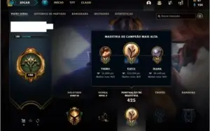 Conta ouro 3 com 600k de Kayle, 133 champs e 68 skins
