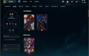 Conta ouro 3 com 600k de Kayle, 133 champs e 68 skins
